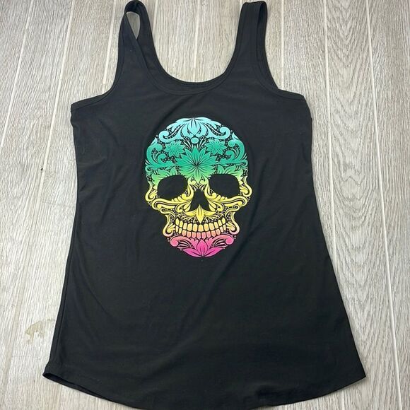 NoBo Black Graphic Skull tank top.  Size Juniors 11/13 - Picture 1 of 4